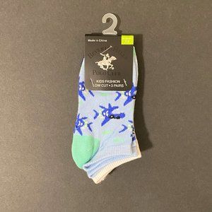 3pk • Kids low cut socks  • Size 7-2 • BEVERLY HILLS POLO CLUB